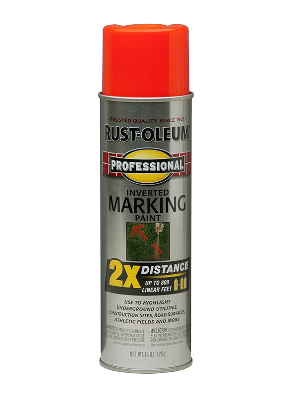 Rust-oleum Professional 2X Distance Marking Paint Spray, 15oz, Fluorescent Red-Orange
Rust-oleum Professional 2X Distance Marking Paint Spray, 15oz, Fluorescent Red-Orange