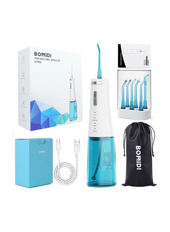 Bomidi D3 Pro Portable Oral Irrigator with 360-Degree Rotatable Nozzle, 300ml Water Tank, 5 Professional Nozzles, 7 Adjustable Water Pressure Levels,
Bomidi D3 Pro Portable Oral Irrigator with 360-Degree Rotatable Nozzle, 300ml Water Tank, 5 Professional Nozzles, 7 Adjustable Water Pressure Levels,