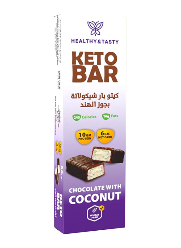 Healthy & Tasty Healthy&Tasty Coconut KETO Bar 12 Bars, 100% Natural No Preservatives, 10g Protein 240 KCal 16g Fats 6g Net Carb, 60gm each
Healthy & Tasty Healthy&Tasty Coconut KETO Bar 12 Bars, 100% Natural No Preservatives, 10g Protein 240 KCal 16g Fats 6g Net Carb, 60gm each