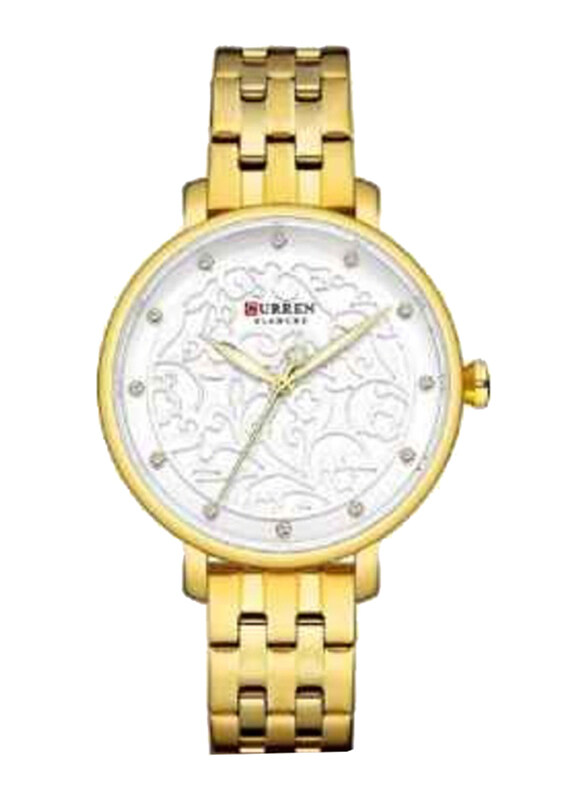 Curren Analog Watch for Women with Stainless Steel Band, Water Resistant, 9046, Gold-White
Curren Analog Watch for Women with Stainless Steel Band, Water Resistant, 9046, Gold-White