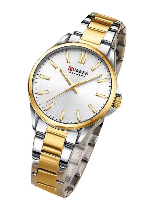 Curren New Fashion Analog Watch for Women with Stainless Steel Band, Water Resistant, Silver/Gold-White
Curren New Fashion Analog Watch for Women with Stainless Steel Band, Water Resistant, Silver/Gold-White