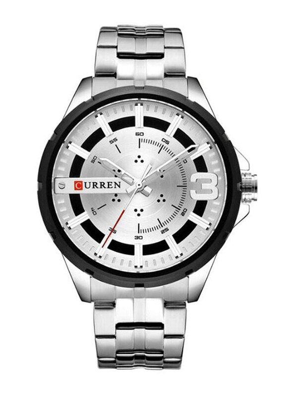Curren Analog Watch for Men with Stainless Steel Band, Water Resistant, 8333, Silver-White
Curren Analog Watch for Men with Stainless Steel Band, Water Resistant, 8333, Silver-White