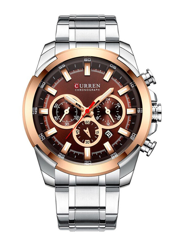 Curren Analog Watch for Men with Stainless Steel Band, Chronograph, J4195S-K-KM, Silver-Brown
Curren Analog Watch for Men with Stainless Steel Band, Chronograph, J4195S-K-KM, Silver-Brown