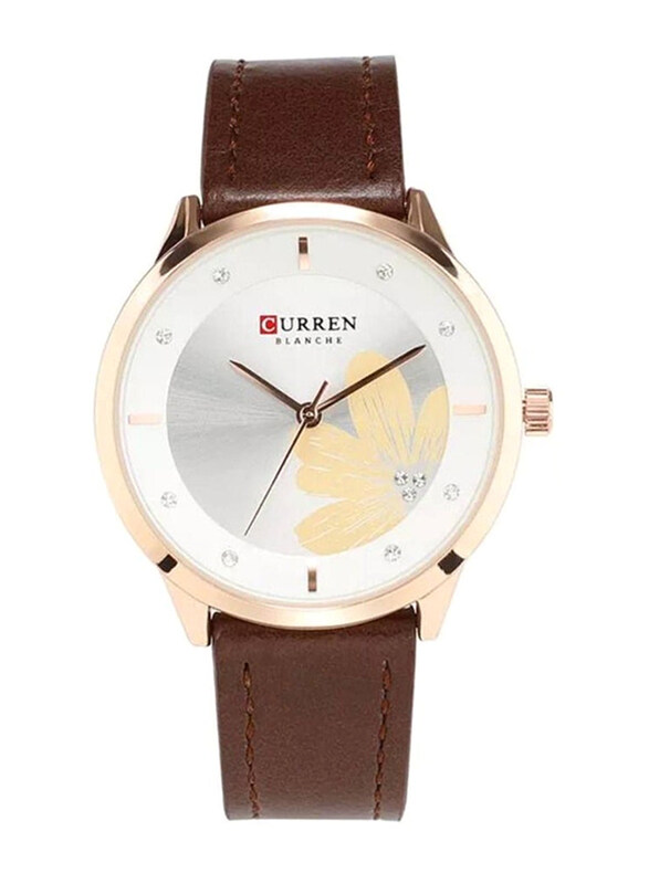 Curren Analog Watch for Women with Leather Band, Water Resistant, 9048, Brown-White
Curren Analog Watch for Women with Leather Band, Water Resistant, 9048, Brown-White