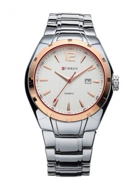 Curren Analog Watch for Men with Stainless Steel Band, Water Resistant, 8103, Silver-White
Curren Analog Watch for Men with Stainless Steel Band, Water Resistant, 8103, Silver-White