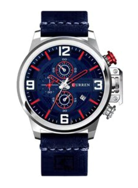 Curren Analog Watch for Men with Leather Band, Water Resistant and Chronograph, 8278, Blue
Curren Analog Watch for Men with Leather Band, Water Resistant and Chronograph, 8278, Blue