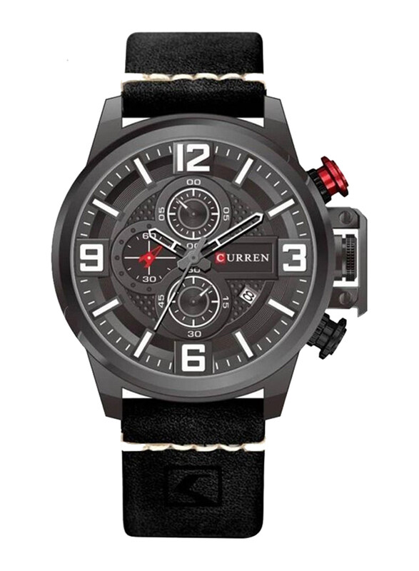 Curren Stylish Analog Watch for Men with Leather Band, Water Resistant & Chronograph, Black-Grey
Curren Stylish Analog Watch for Men with Leather Band, Water Resistant & Chronograph, Black-Grey