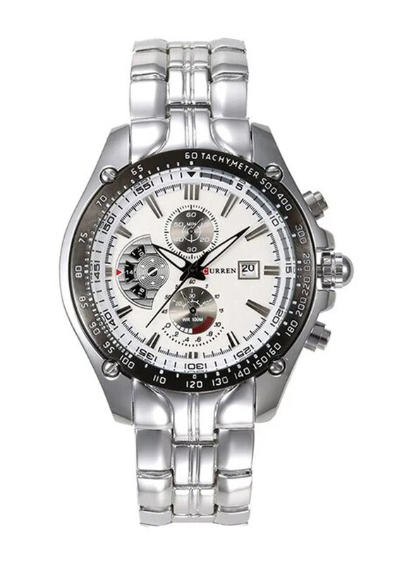 Curren Analog Watch for Men with Alloy Band, Chronograph, J3812S-W-KM, Silver-White
Curren Analog Watch for Men with Alloy Band, Chronograph, J3812S-W-KM, Silver-White