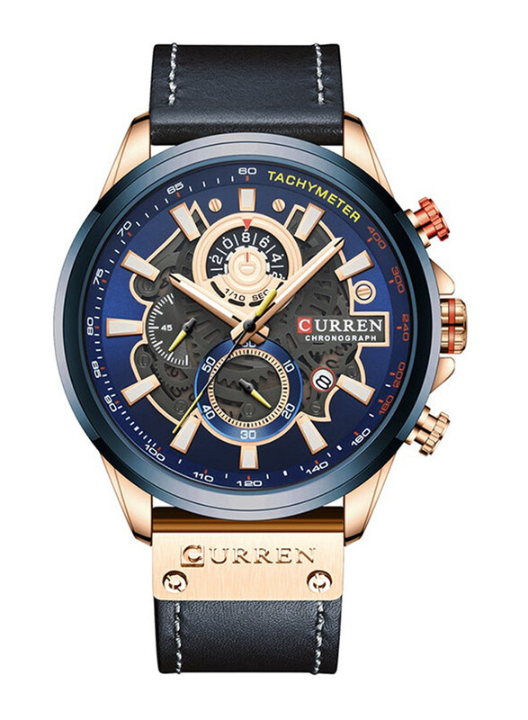 Curren Analog Watch for Men with Leather Band, Water Resistant and Chronograph, 8380, Black-Blue
Curren Analog Watch for Men with Leather Band, Water Resistant and Chronograph, 8380, Black-Blue