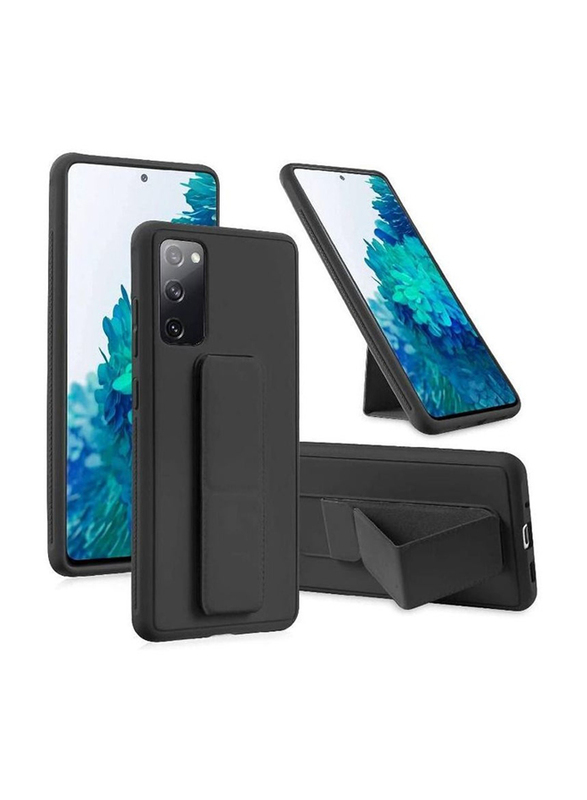 

Generic Samsung S20 Plus Grip Magnetic Stand & Holder Kickstand Case Finger Strap Mobile Phone Back Case Cover, Black