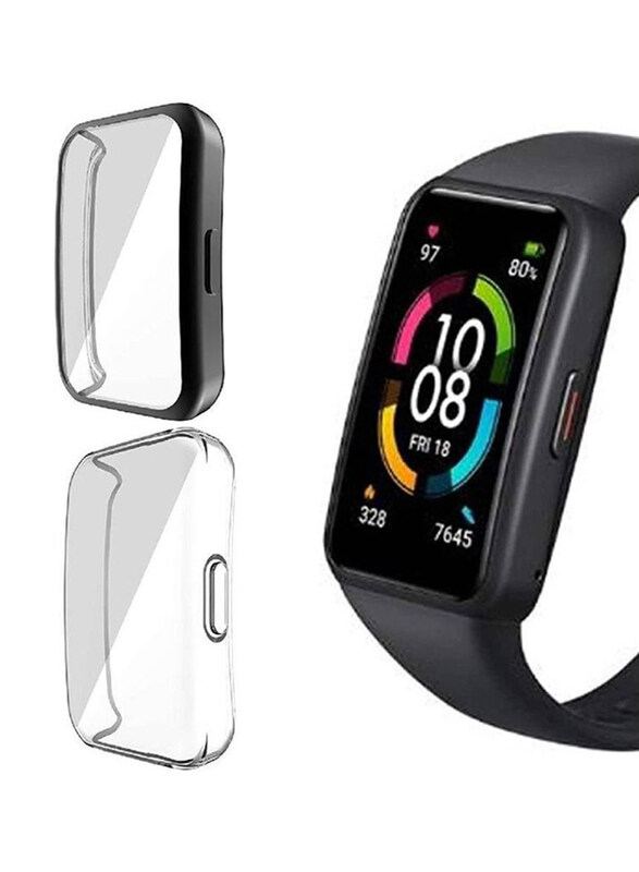 Generic Full Coverage Scratch Proof Bumper Soft TPU Cover for Huawei Band 6/Honor Band 6, 2 Pieces, Black/Clear
Generic Full Coverage Scratch Proof Bumper Soft TPU Cover for Huawei Band 6/Honor Band 6, 2 Pieces, Black/Clear