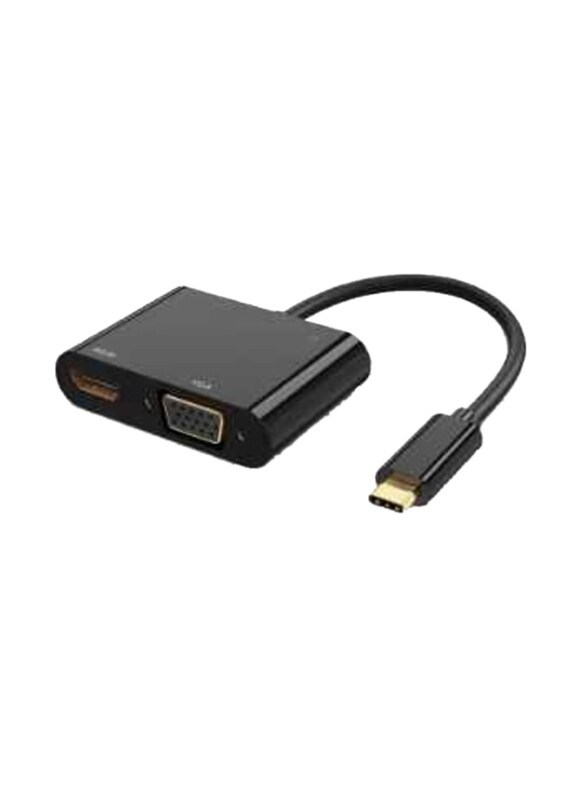 Generic USB Type-C Adapter Cable, USB Type-C male to HDMI & VGA for Television, Black
Generic USB Type-C Adapter Cable, USB Type-C male to HDMI & VGA for Television, Black