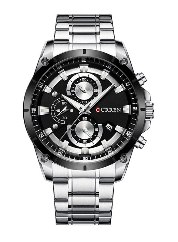 Curren Analog Watch for Men with Stainless Steel Band, Water Resistant and Chronography, J4271BW, Silver-Black
Curren Analog Watch for Men with Stainless Steel Band, Water Resistant and Chronography, J4271BW, Silver-Black