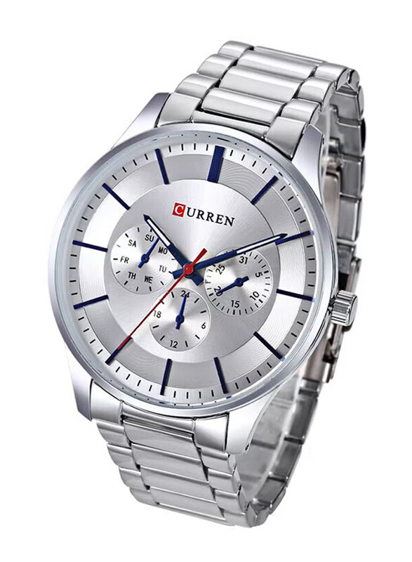 Curren Analog Watch for Men with Stainless Steel Band, Water Resistant, 8282, Silver
Curren Analog Watch for Men with Stainless Steel Band, Water Resistant, 8282, Silver