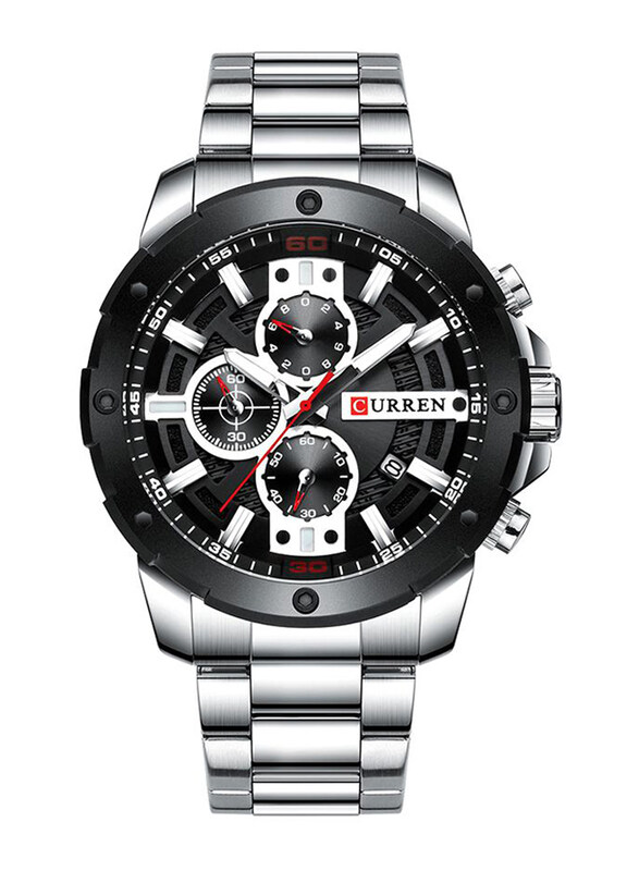 Curren Analog Watch for Men with Stainless Steel Band, Water Resistant & Chronograph, J4057S-KM, Black-Silver
Curren Analog Watch for Men with Stainless Steel Band, Water Resistant & Chronograph, J4057S-KM, Black-Silver