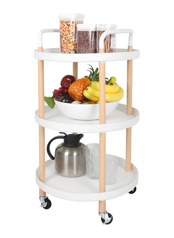 Generic Rolling Storage Cart with Lockable Wheels Handle Rolling Utility Cart Organizer, White
Generic Rolling Storage Cart with Lockable Wheels Handle Rolling Utility Cart Organizer, White