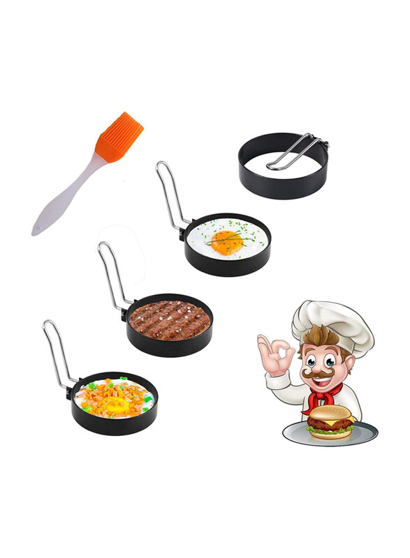 Generic 5-Piece Stainless Steel Non Stick Metal Shaper Circles Egg Rings Moulds, Black
Generic 5-Piece Stainless Steel Non Stick Metal Shaper Circles Egg Rings Moulds, Black