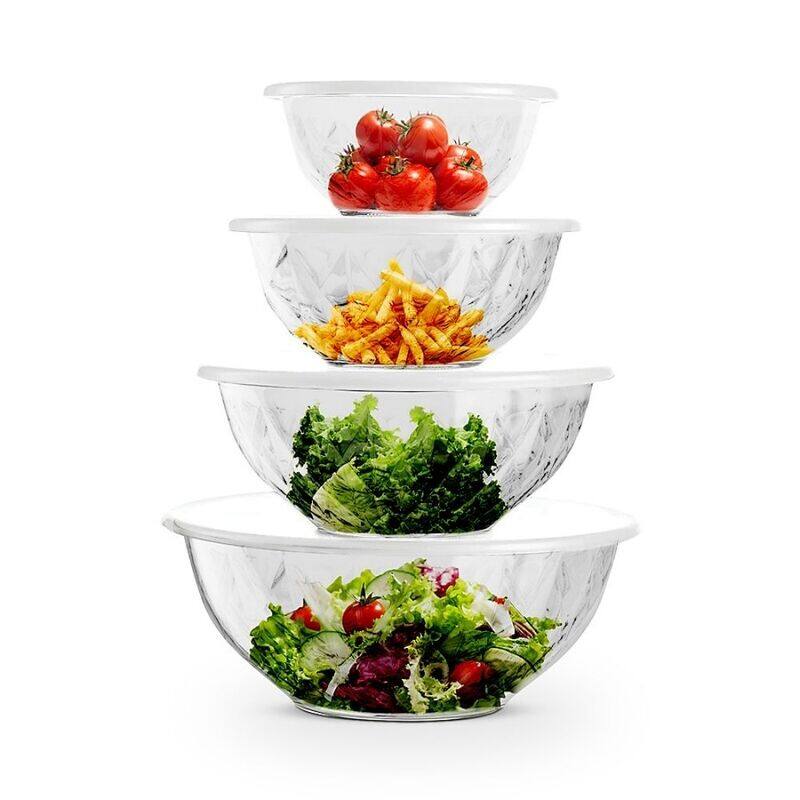 HEXAR Set of 4 Acrylic Salad Bowls with Lids, 4pc Set of Tableware Non-Toxic Mixing Bowls Various Sizes Serving Bowls for Fruit, Salad, Popcorn, Chips
HEXAR Set of 4 Acrylic Salad Bowls with Lids, 4pc Set of Tableware Non-Toxic Mixing Bowls Various Sizes Serving Bowls for Fruit, Salad, Popcorn, Chips