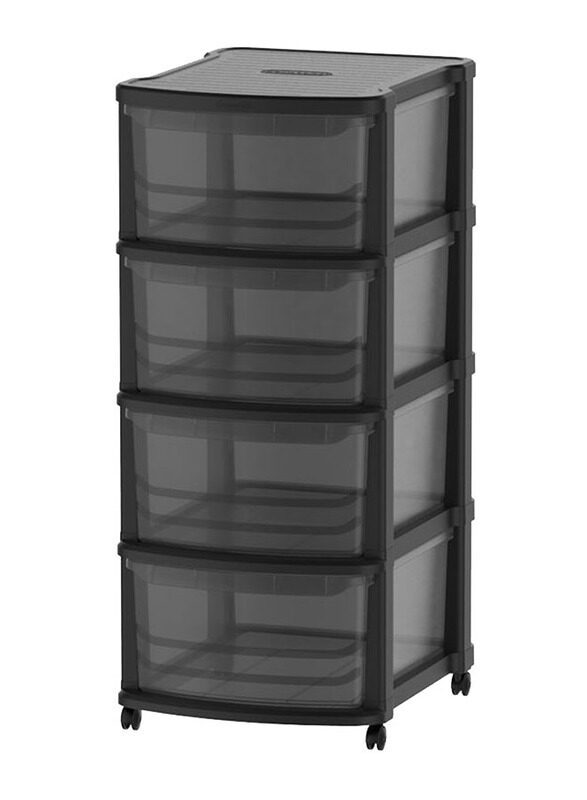 Cosmoplast 4-Drawer Plastic Multi-Purpose Storage Cabinet with Wheel, Black
Cosmoplast 4-Drawer Plastic Multi-Purpose Storage Cabinet with Wheel, Black