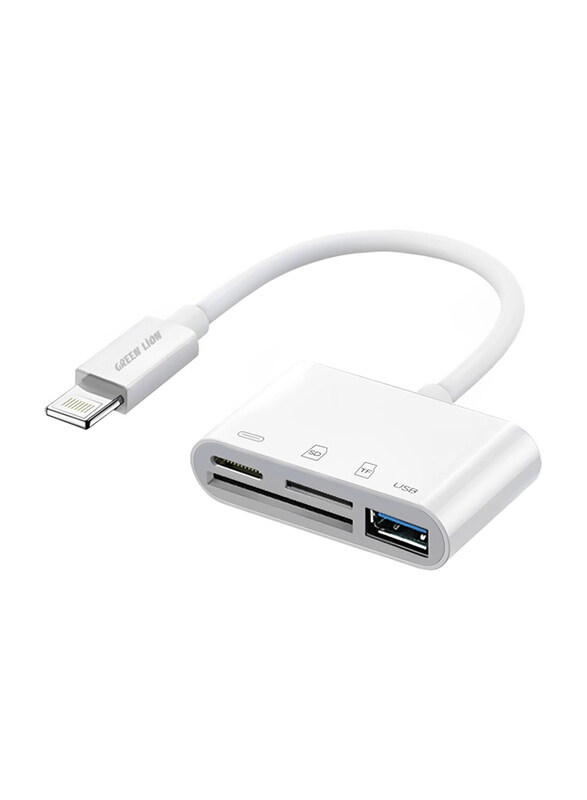 Green Lion 4 in 1 OTG Adapter with SD TF USB Card Slots Type-C & USB Ports-A Adapter, White
Green Lion 4 in 1 OTG Adapter with SD TF USB Card Slots Type-C & USB Ports-A Adapter, White