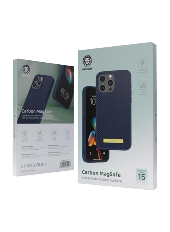 Green Lion Apple iPhone 15 Pro Max Carbon Magsafe Metal Plate Mobile Phone Case Cover, Blue
Green Lion Apple iPhone 15 Pro Max Carbon Magsafe Metal Plate Mobile Phone Case Cover, Blue