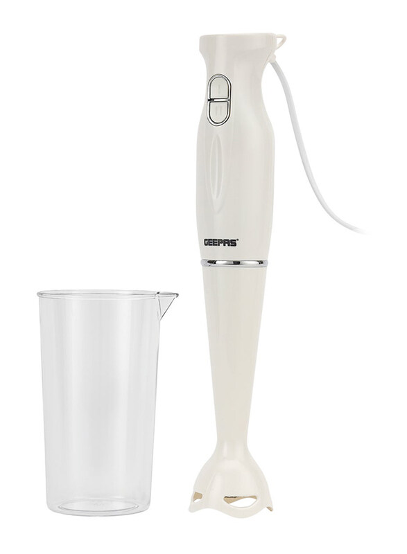 Geepas 600ml Stainless Steel Blade Hand Blender with 2 Speed, 200W, GHB6143, White
Geepas 600ml Stainless Steel Blade Hand Blender with 2 Speed, 200W, GHB6143, White