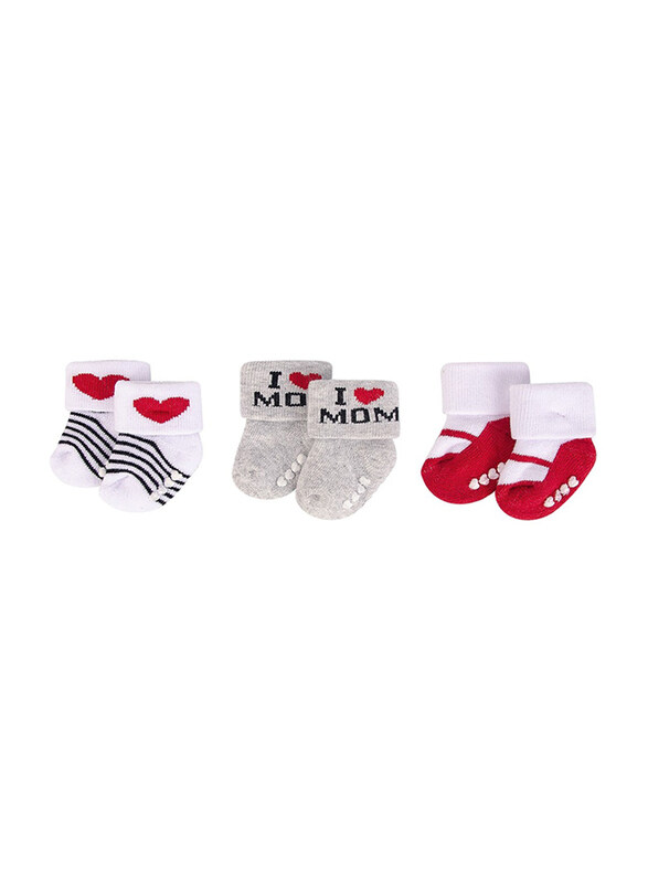 Hudson Baby Red Mum Terry Socks with Non-Skid for Baby Boys, 3 Piece, Multicolour
Hudson Baby Red Mum Terry Socks with Non-Skid for Baby Boys, 3 Piece, Multicolour