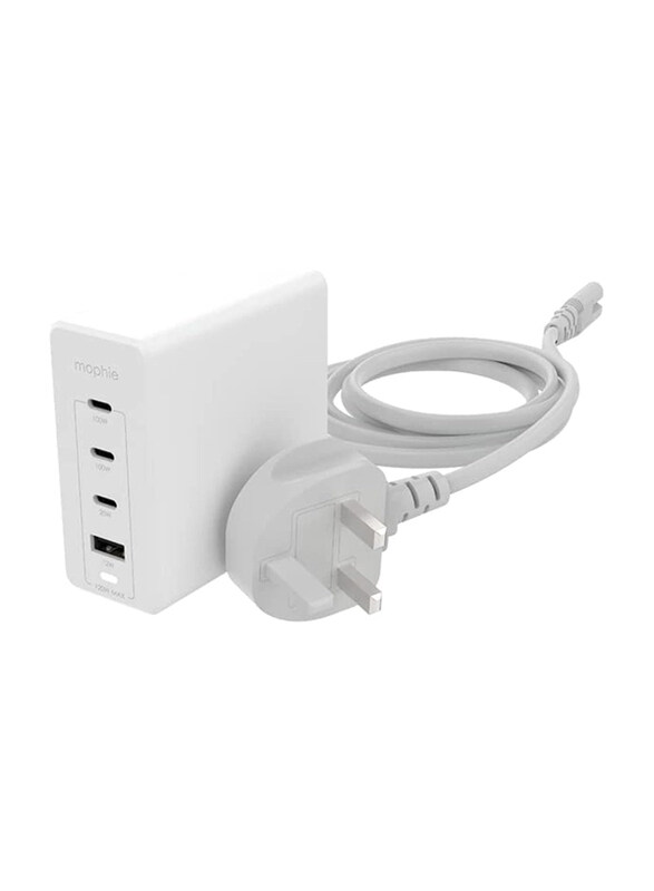 Mophie Fast Charging 120W PD UK Wall Adapter with 3 USB Type-C Port & 1 USB Type A Port, White
Mophie Fast Charging 120W PD UK Wall Adapter with 3 USB Type-C Port & 1 USB Type A Port, White