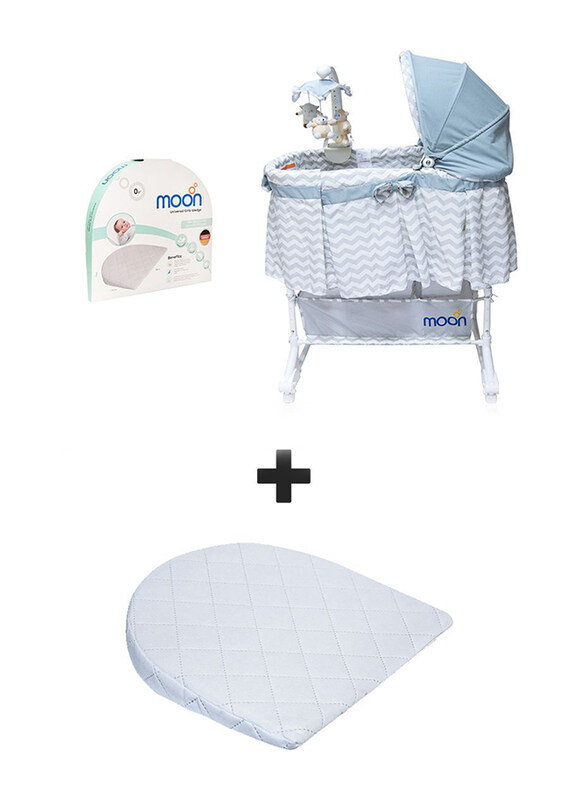 Moon 4-in-1 Convertible Bassinet + Universal Half Moon Bassinet Wedge Pillow, Grey
Moon 4-in-1 Convertible Bassinet + Universal Half Moon Bassinet Wedge Pillow, Grey