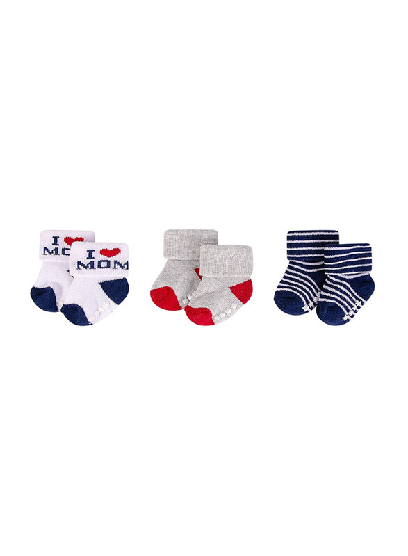 Hudson Baby Navy Mum Terry Socks with Non-Skid for Baby Boys, 3 Piece, Multicolour
Hudson Baby Navy Mum Terry Socks with Non-Skid for Baby Boys, 3 Piece, Multicolour