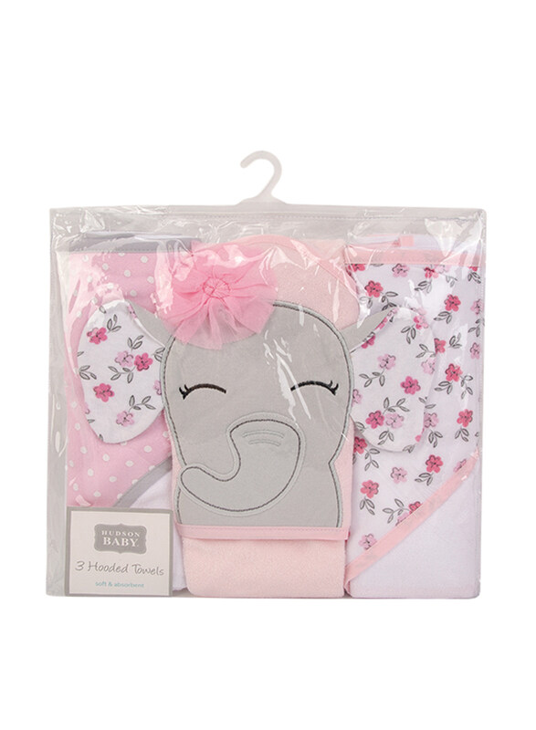 Hudson Baby 3-Piece Elephant Knit Terry Hooded Towel for Baby Girls, Multicolour
Hudson Baby 3-Piece Elephant Knit Terry Hooded Towel for Baby Girls, Multicolour