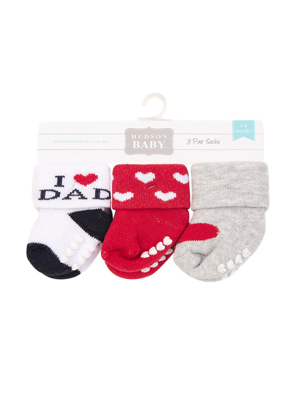 Hudson Baby Nave Dad Terry Socks with Non-Skid for Baby Boys, 3 Piece, Multicolour
Hudson Baby Nave Dad Terry Socks with Non-Skid for Baby Boys, 3 Piece, Multicolour