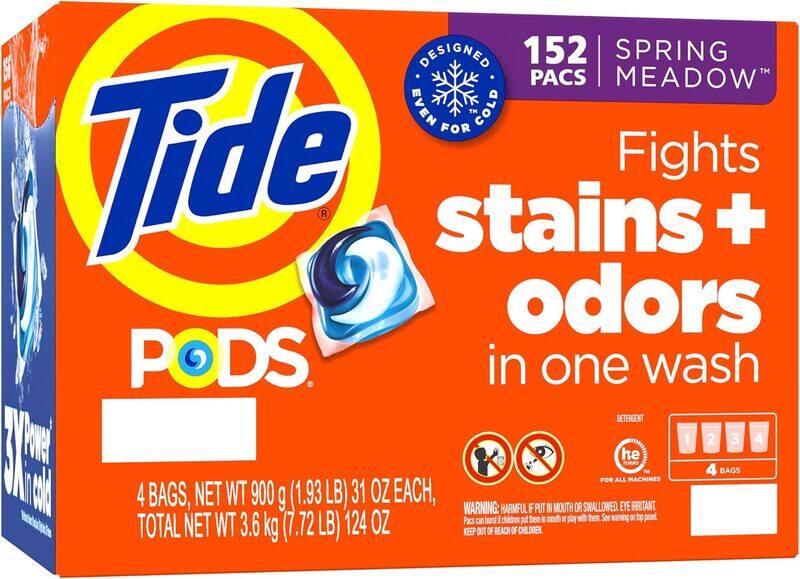 Tide Pods Liquid Laundry Detergent Pacs Tide Spring Meadow 3 In 1 Cold Water Clean 152 Pods
Tide Pods Liquid Laundry Detergent Pacs Tide Spring Meadow 3 In 1 Cold Water Clean 152 Pods