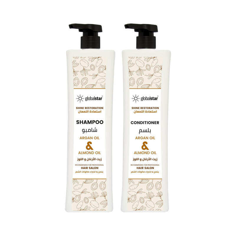 Globalstar Argan Oil & Almond Oil Shampoo & Conditioner Set - 1000ml Each - Deep Hydration & Strength for Healthier Hair
Globalstar Argan Oil & Almond Oil Shampoo & Conditioner Set - 1000ml Each - Deep Hydration & Strength for Healthier Hair