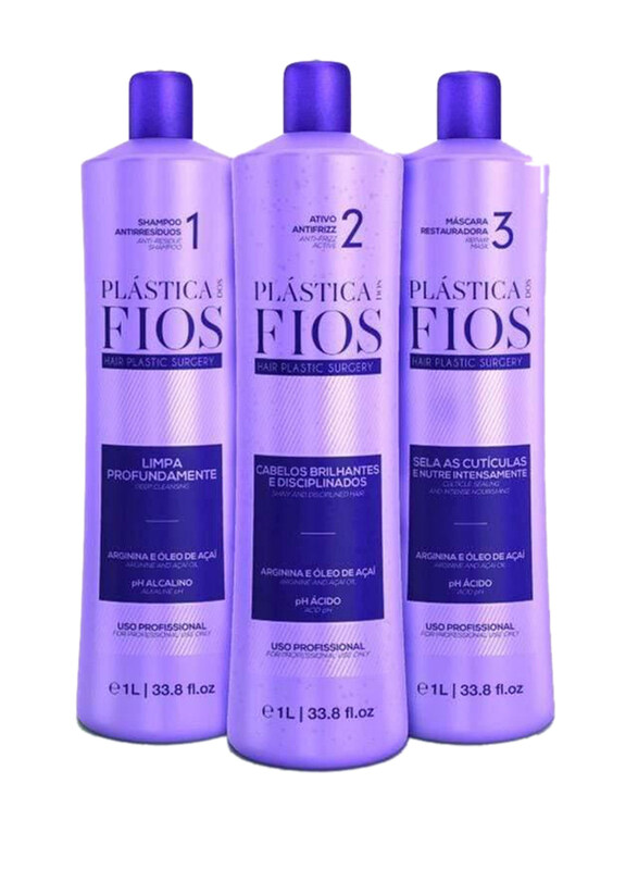 Cadiveu Plastica Dos Fios Brazilian Hair Treatment Set for All Hair Types, 1000ml, 3 Piece
Cadiveu Plastica Dos Fios Brazilian Hair Treatment Set for All Hair Types, 1000ml, 3 Piece