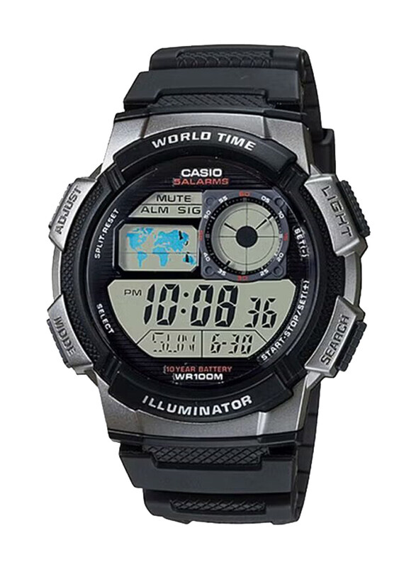 Casio Youth Digital Quartz Watch for Men with Resin Band, Water Resistant, AE-1000W-1B, Black/Grey
Casio Youth Digital Quartz Watch for Men with Resin Band, Water Resistant, AE-1000W-1B, Black/Grey