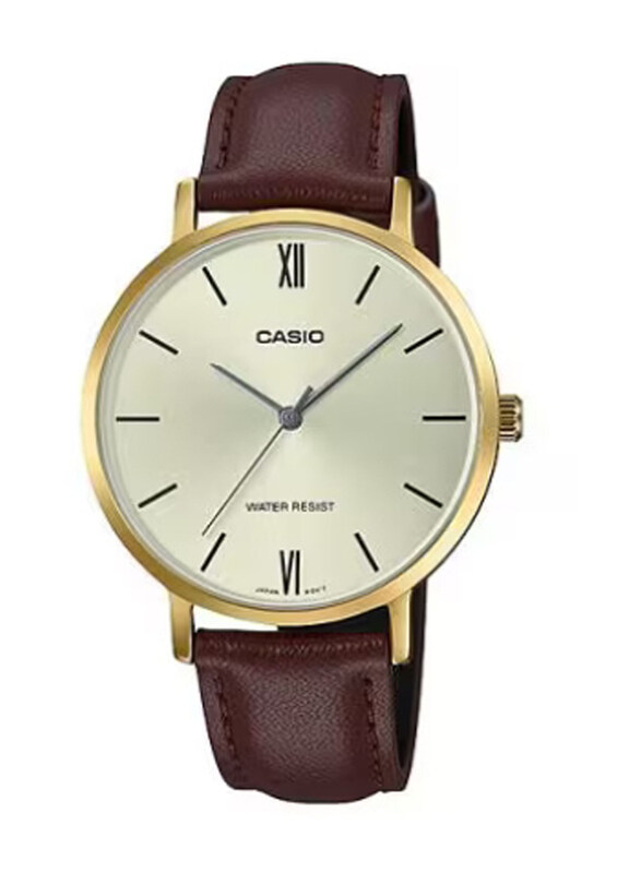 Casio Enticer Analog Watch for Women with Leather Band, Water Resistant, LTP-VT01GL-9BUDF, Brown-Off White
Casio Enticer Analog Watch for Women with Leather Band, Water Resistant, LTP-VT01GL-9BUDF, Brown-Off White