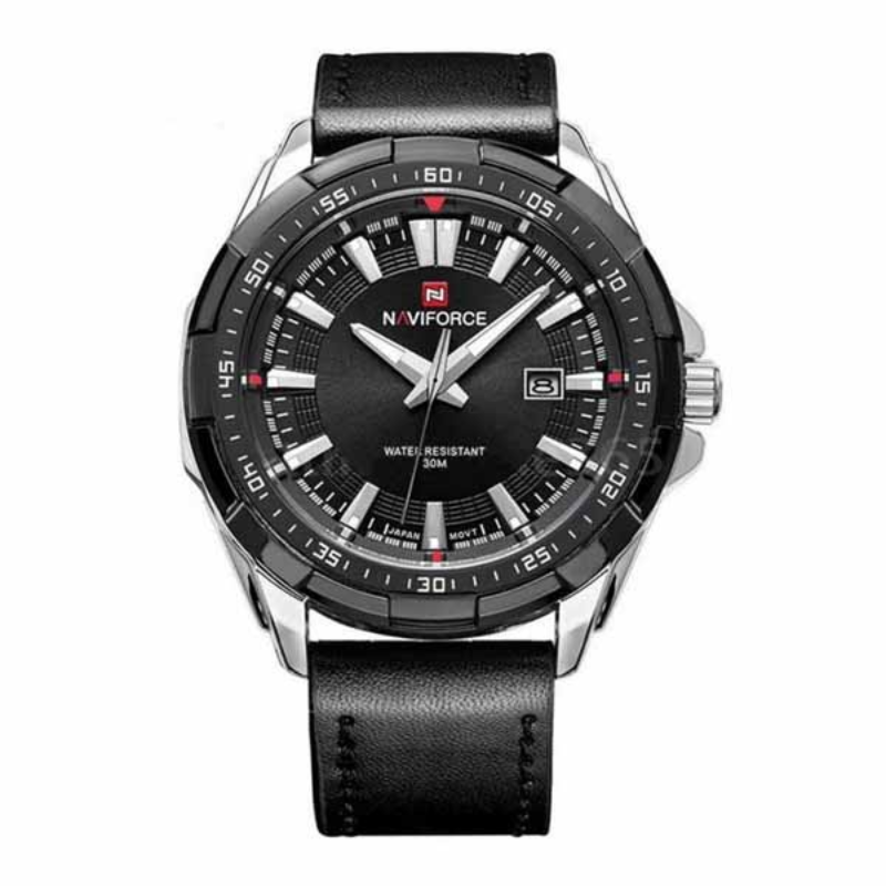 Naviforce Analog Watch for Men with Leather Band, Water Resistant, NF9056, Black-Multicolour
Naviforce Analog Watch for Men with Leather Band, Water Resistant, NF9056, Black-Multicolour