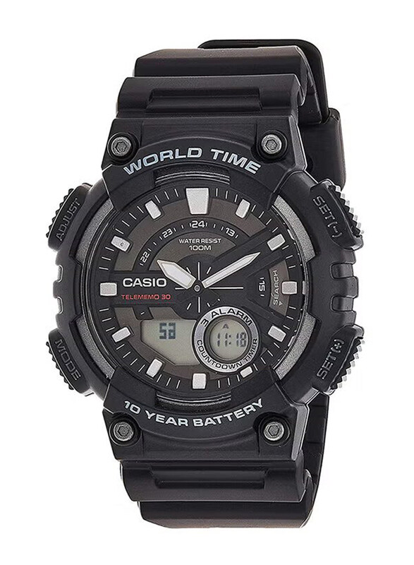 Casio G-Shock Digital Quartz Watch for Men with Synthetic Band, Water Resistant, AEQ110W-1AV, Black
Casio G-Shock Digital Quartz Watch for Men with Synthetic Band, Water Resistant, AEQ110W-1AV, Black