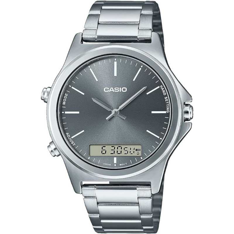 Casio Enticer Analog/Digital Watch for Men with Stainless Steel Band, Water Resistant, MTP-VC01D-8EUDF, Silver-Grey
Casio Enticer Analog/Digital Watch for Men with Stainless Steel Band, Water Resistant, MTP-VC01D-8EUDF, Silver-Grey