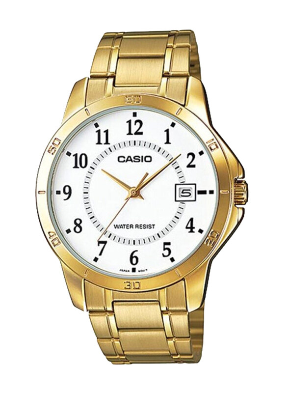 Casio Analog Watch for Men with Stainless Steel Band, Water Resistant, MTP-V004G-7BUDF, Gold-White
Casio Analog Watch for Men with Stainless Steel Band, Water Resistant, MTP-V004G-7BUDF, Gold-White