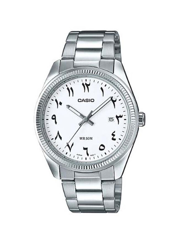 Casio Analog Watch for Men with Stainless Steel Band, Water Resistant, MTP-1302D-7B3VDF, Silver-White
Casio Analog Watch for Men with Stainless Steel Band, Water Resistant, MTP-1302D-7B3VDF, Silver-White