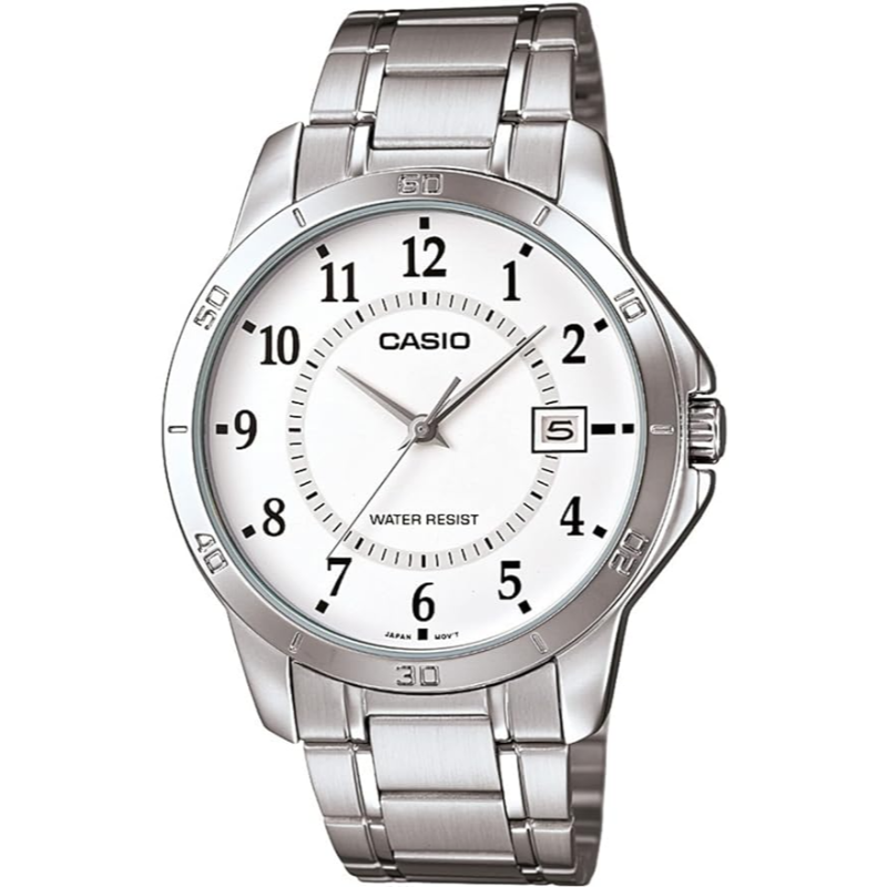 Casio Enticer Series Analog Watch for Men with Stainless Steel Band, Water Resistant, MTP-V004D-7BUDF, Silver-White
Casio Enticer Series Analog Watch for Men with Stainless Steel Band, Water Resistant, MTP-V004D-7BUDF, Silver-White
