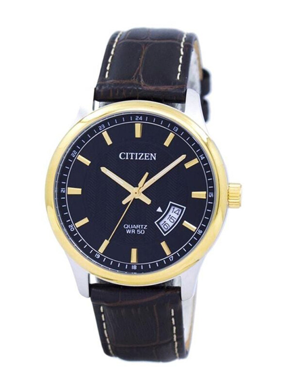 Citizen Analog Watch for Men with Leather Band and Water Resistant, BI1054-12E, Black
Citizen Analog Watch for Men with Leather Band and Water Resistant, BI1054-12E, Black