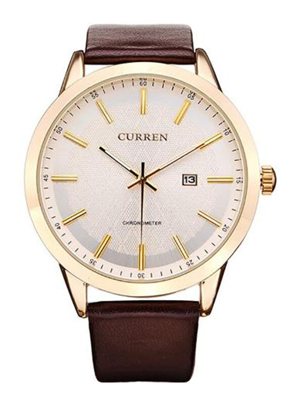 Curren Analog Watch for Men with Leather Band, Water Resistant, 8114, Brown-Gold
Curren Analog Watch for Men with Leather Band, Water Resistant, 8114, Brown-Gold