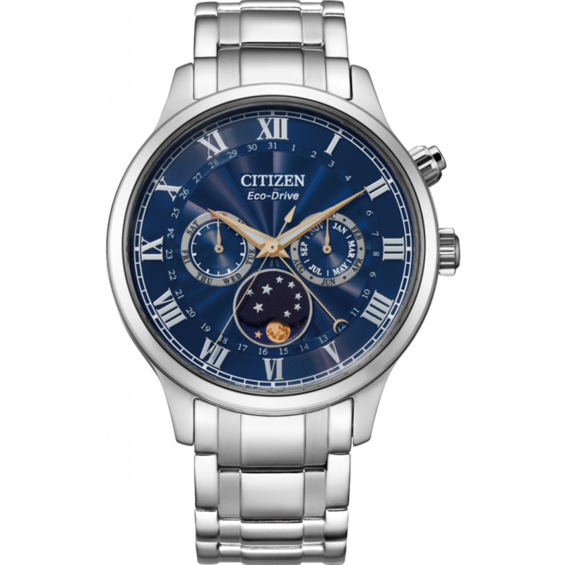 Citizen Analog Watch for Men with Stainless Steel Band, Water Resistant and Chronograph, AP1050-81L, Silver-Blue
Citizen Analog Watch for Men with Stainless Steel Band, Water Resistant and Chronograph, AP1050-81L, Silver-Blue