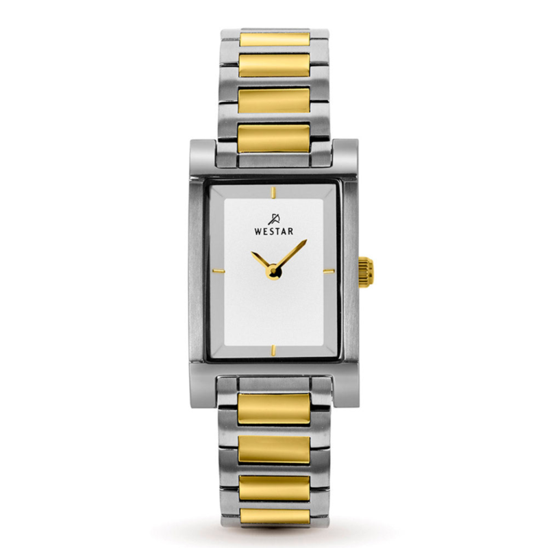 Westar Analog Watch for Women with Stainless Steel Band, Water Resistant, 00143CBN107, Silver/gold-White
Westar Analog Watch for Women with Stainless Steel Band, Water Resistant, 00143CBN107, Silver/gold-White