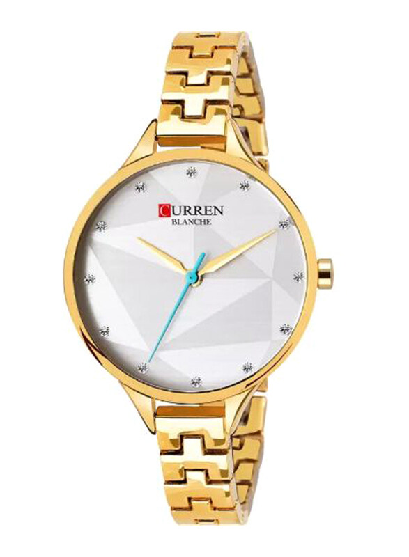 Curren Analog Watch for Women with Stainless Steel Band, Water Resistant, 9047, Gold-White
Curren Analog Watch for Women with Stainless Steel Band, Water Resistant, 9047, Gold-White