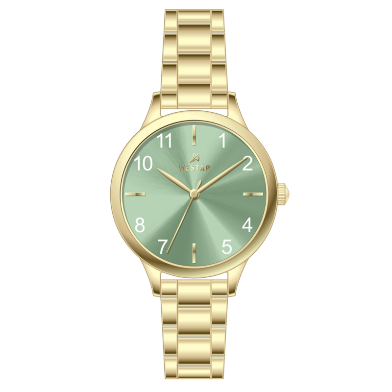 Westar Analog Watch for Women with Stainless Steel Band, Water Resistant, 00162GPN105, Gold-Green
Westar Analog Watch for Women with Stainless Steel Band, Water Resistant, 00162GPN105, Gold-Green