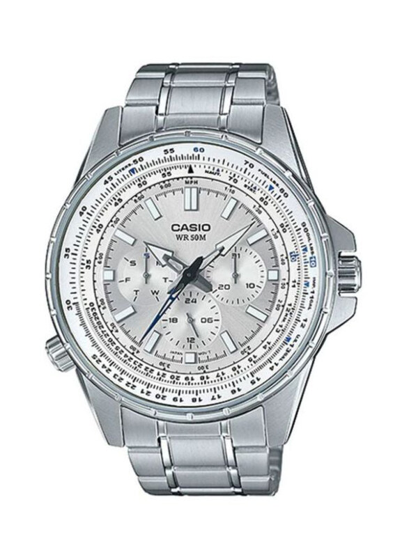 Casio Analog Watch for Men with Stainless Steel Band, Water Resistant and Chronograph, MTP-SW320D-7AVDF, Silver
Casio Analog Watch for Men with Stainless Steel Band, Water Resistant and Chronograph, MTP-SW320D-7AVDF, Silver